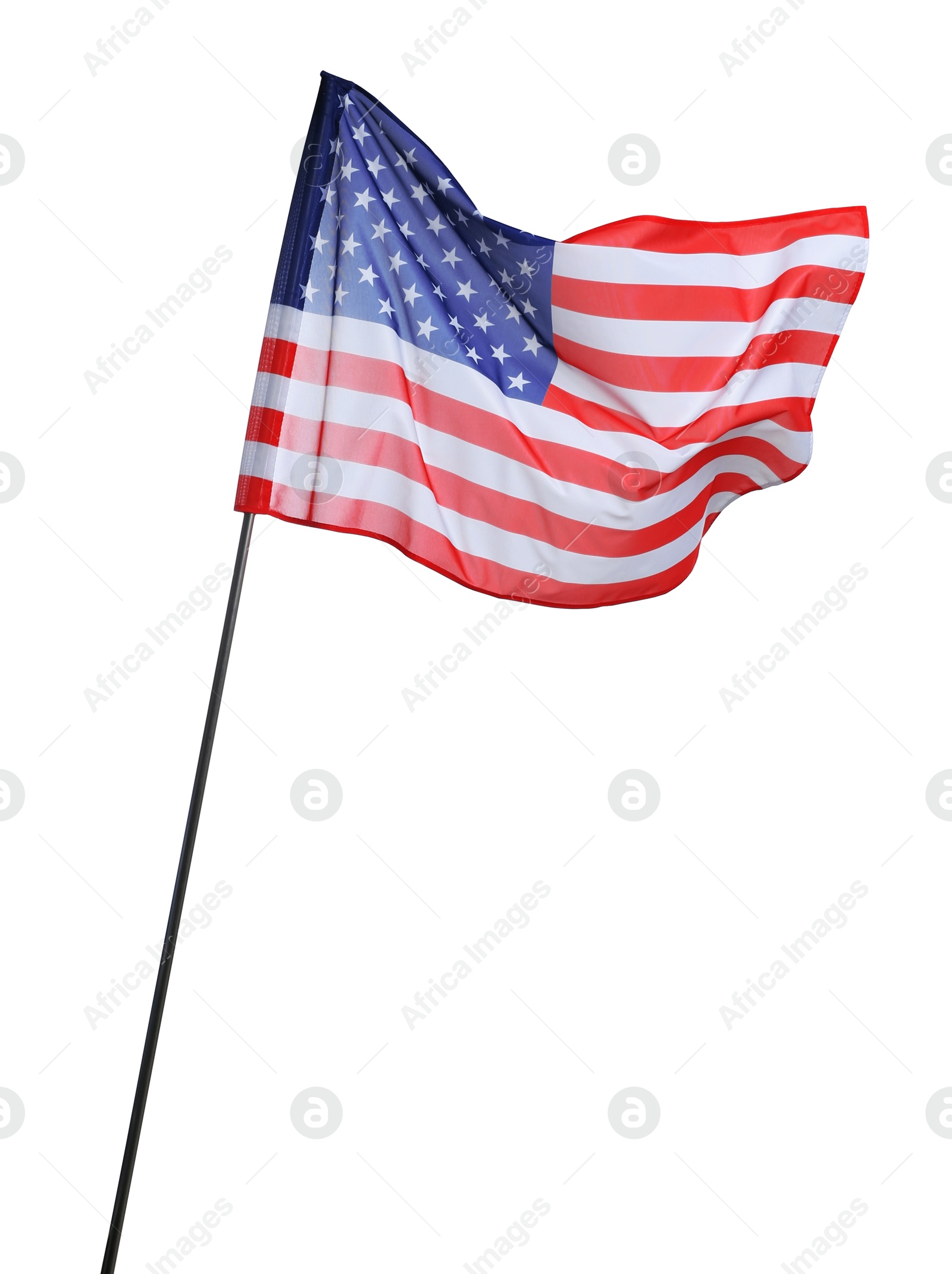 Photo of Flag of USA isolated on white. National symbol