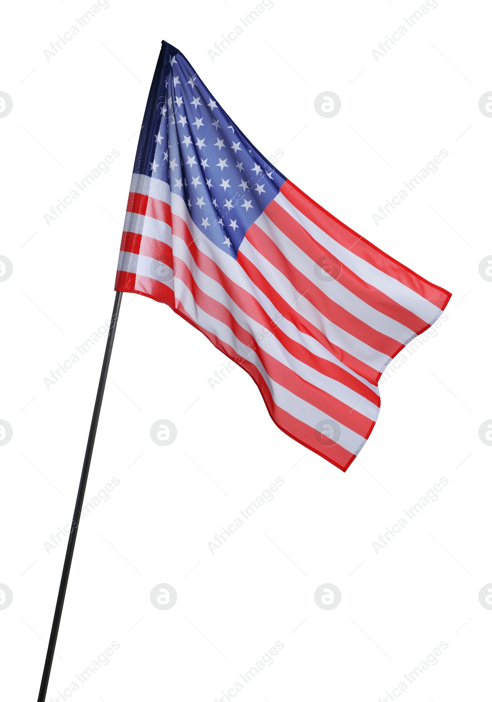 Photo of Flag of USA isolated on white. National symbol