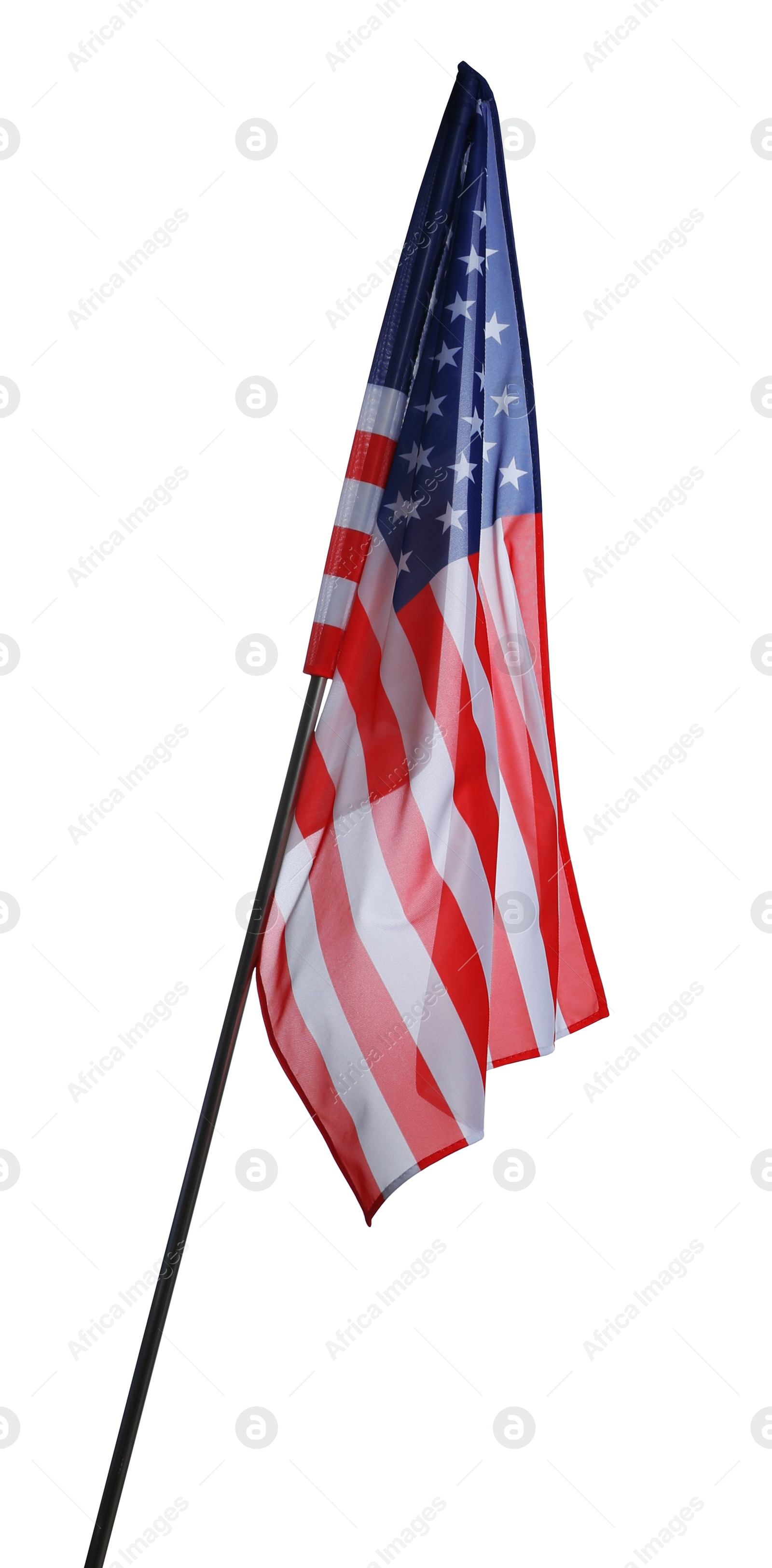 Photo of Flag of USA isolated on white. National symbol