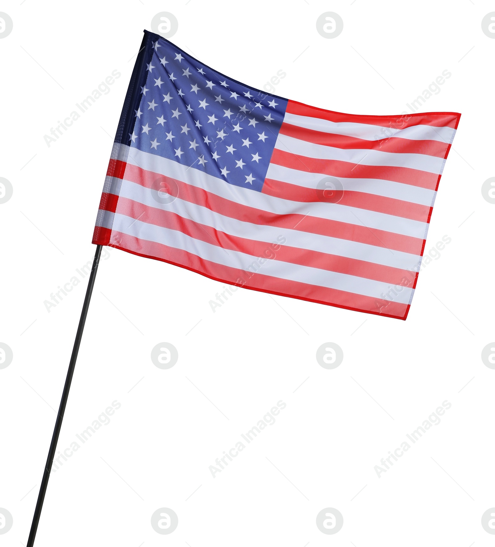 Photo of Flag of USA isolated on white. National symbol