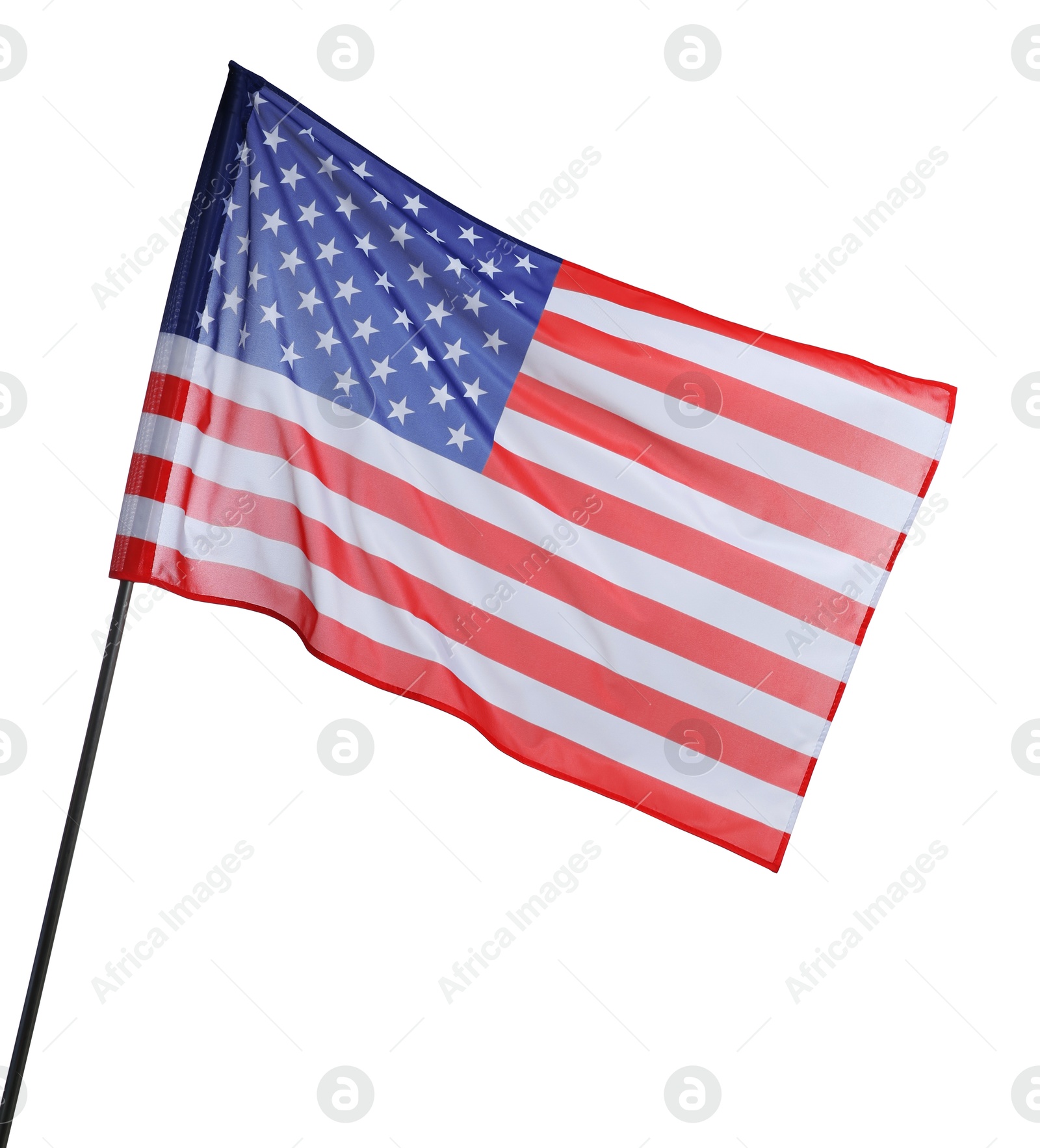 Photo of Flag of USA isolated on white. National symbol