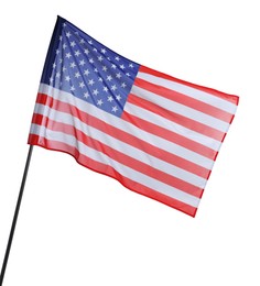 Photo of Flag of USA isolated on white. National symbol