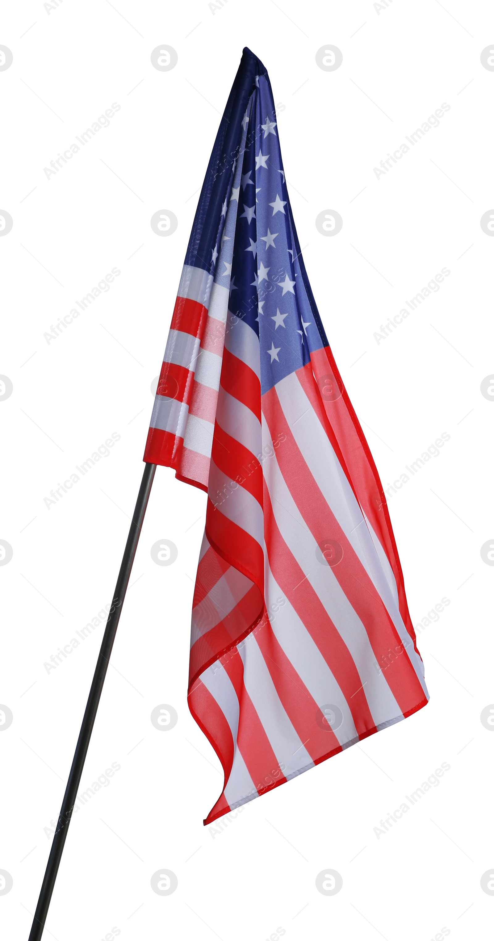 Photo of Flag of USA isolated on white. National symbol