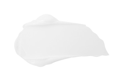 Photo of Sample of face cream isolated on white, top view