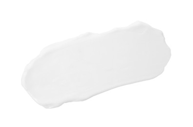 Photo of Sample of face cream isolated on white, top view