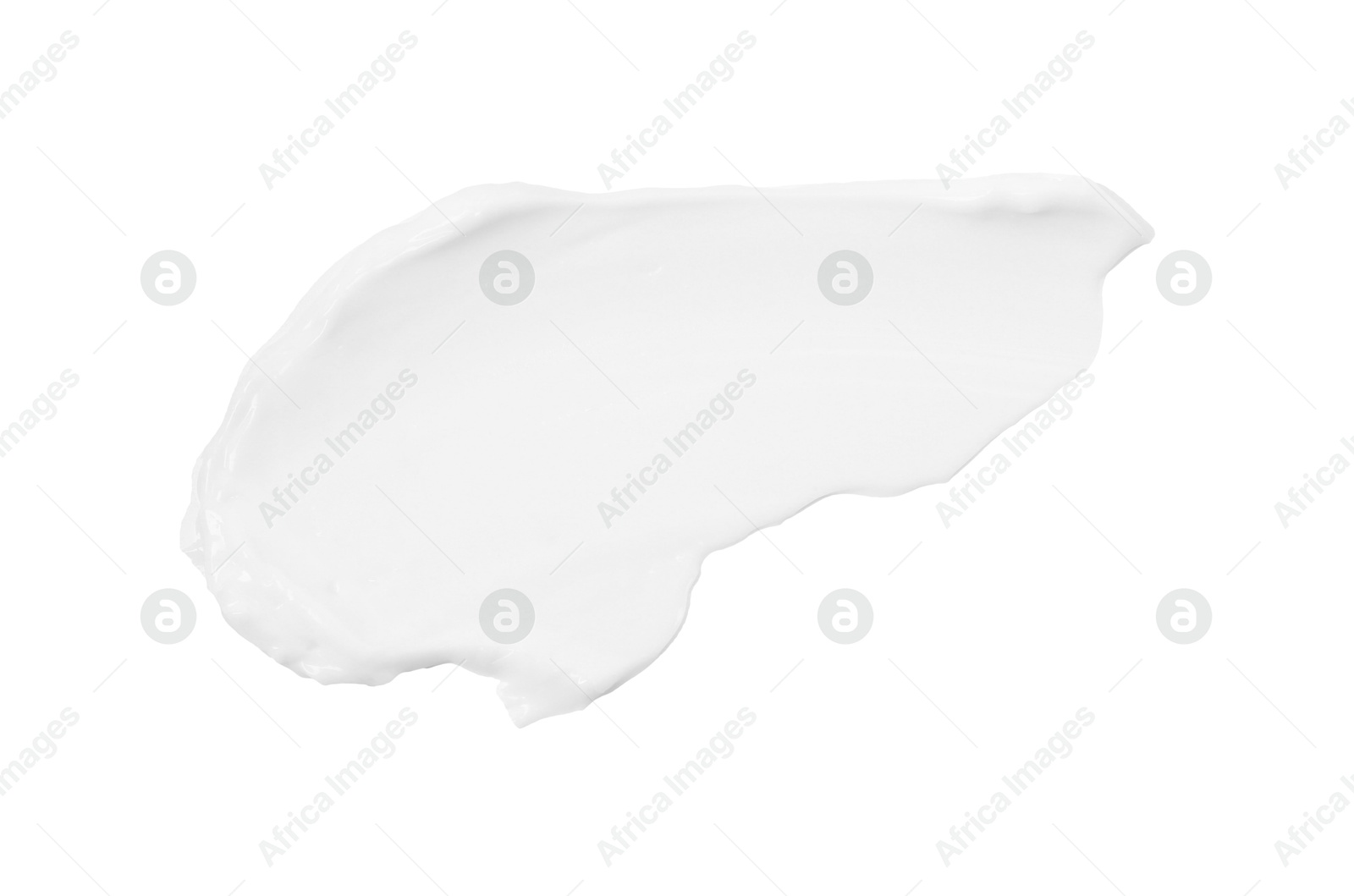 Photo of Sample of face cream isolated on white, top view