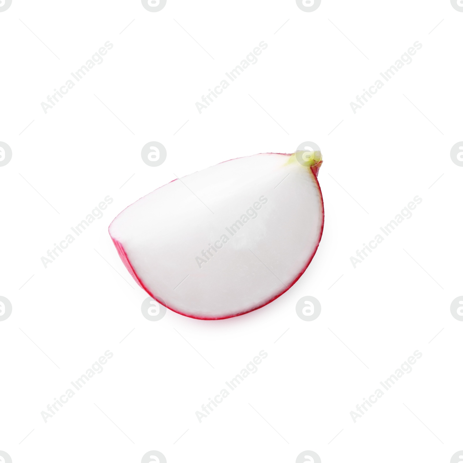 Photo of Slice of fresh ripe radish isolated on white