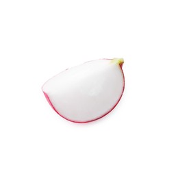 Photo of Slice of fresh ripe radish isolated on white