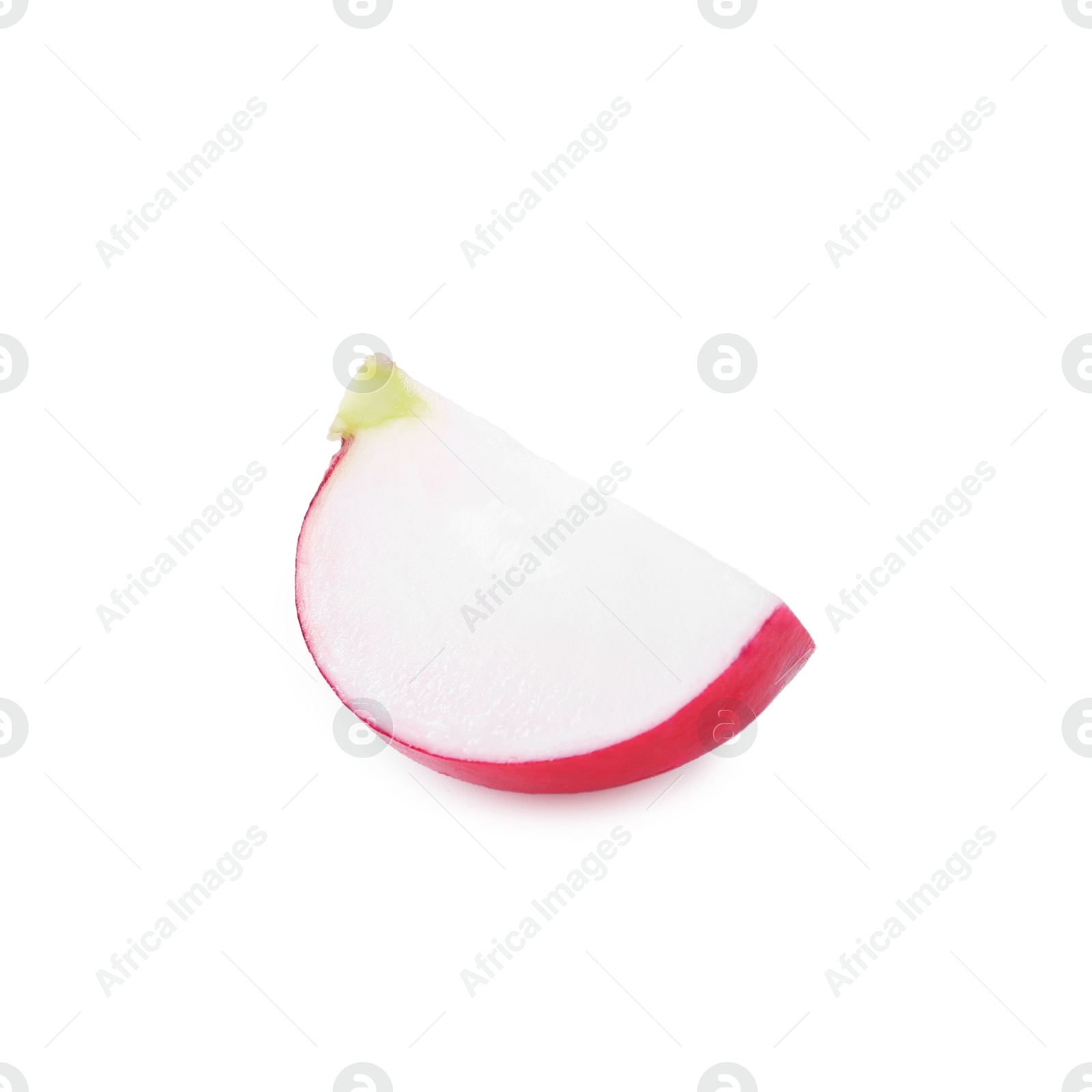 Photo of Slice of fresh ripe radish isolated on white