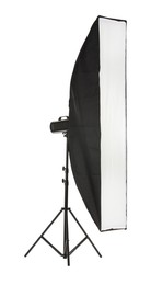 Photo of Professional lighting isolated on white. Photo studio equipment