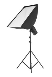 Photo of Professional lighting isolated on white. Photo studio equipment