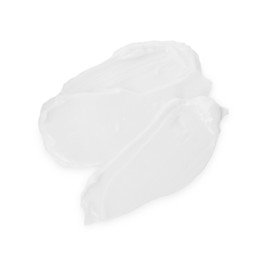 Photo of Sample of face cream isolated on white, top view