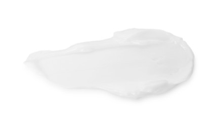 Photo of Sample of face cream isolated on white, top view