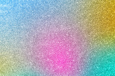 Image of Bright colorful sparkling glitter, top view. Background for party invitations or holiday cards