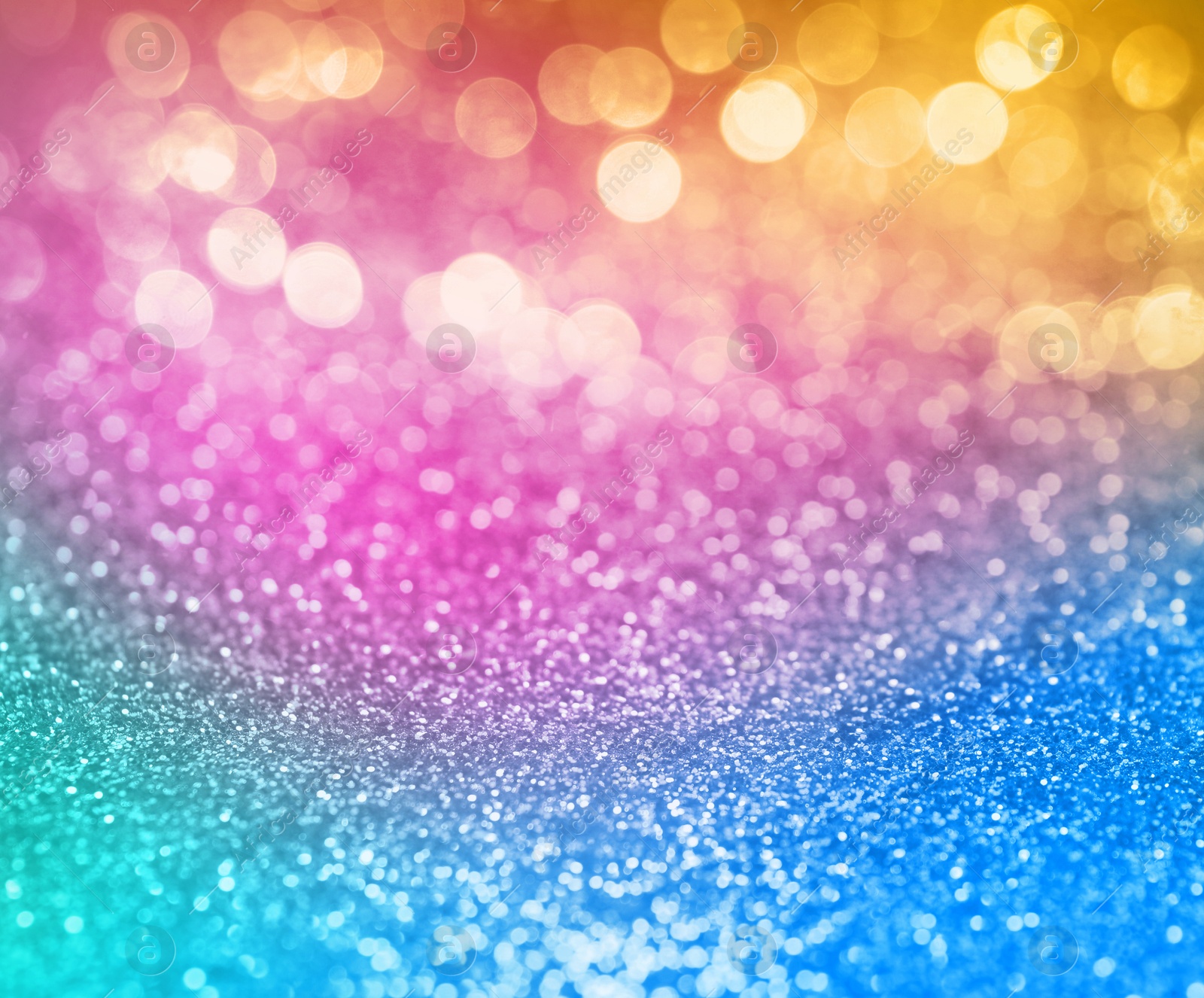 Image of Bright colorful sparkling glitter with bokeh effect, closeup. Background for party invitations or holiday cards