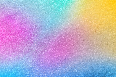 Image of Bright colorful sparkling glitter, closeup. Background for party invitations or holiday cards