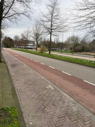 Photo of View of pavement and bike road near park