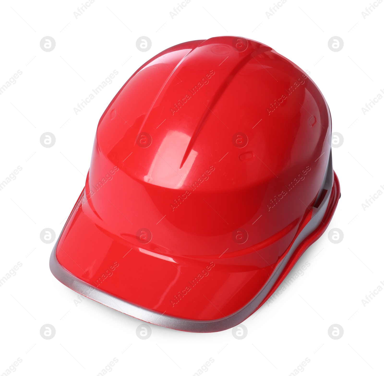 Photo of Orange hard hat isolated on white. Safety equipment