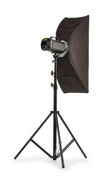 Professional lighting isolated on white. Photo studio equipment