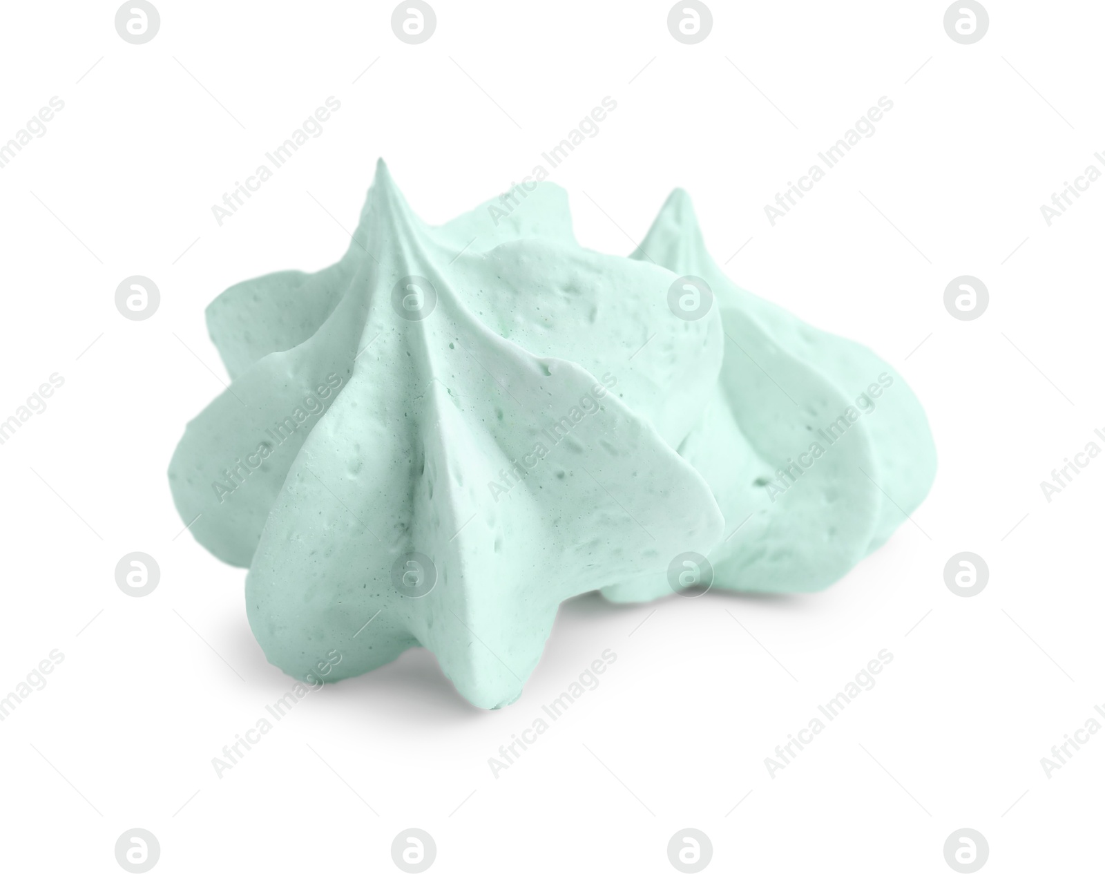 Photo of Two delicious meringue cookies isolated on white