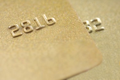 Two credit cards as background, macro view