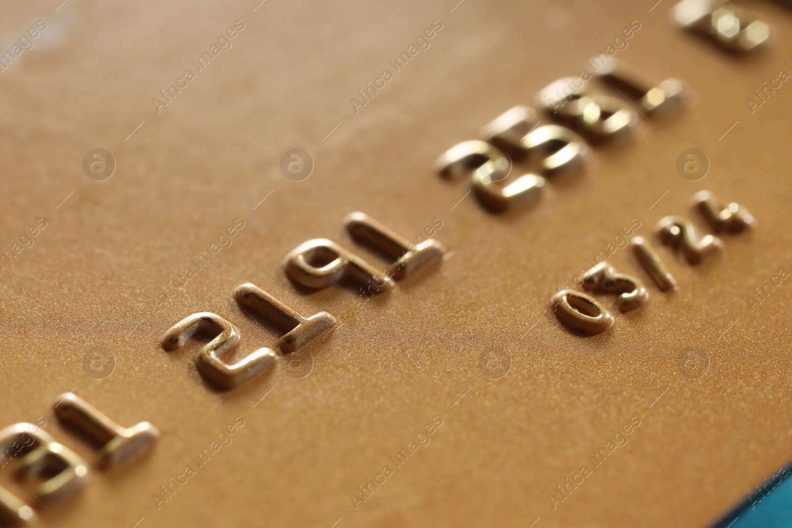 Photo of One credit card as background, macro view