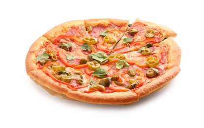 Photo of Delicious hot pizza Diablo isolated on white