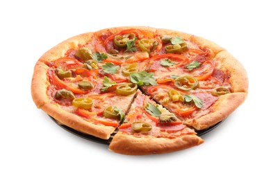 Photo of Delicious hot pizza Diablo isolated on white