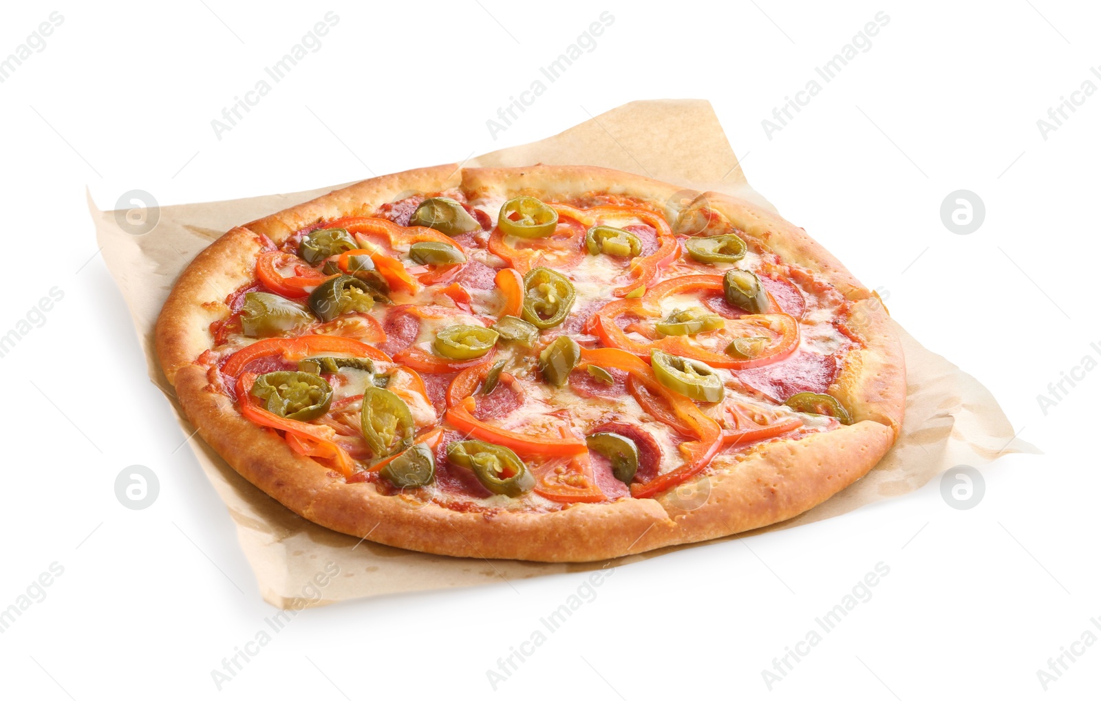 Photo of Delicious hot pizza Diablo isolated on white