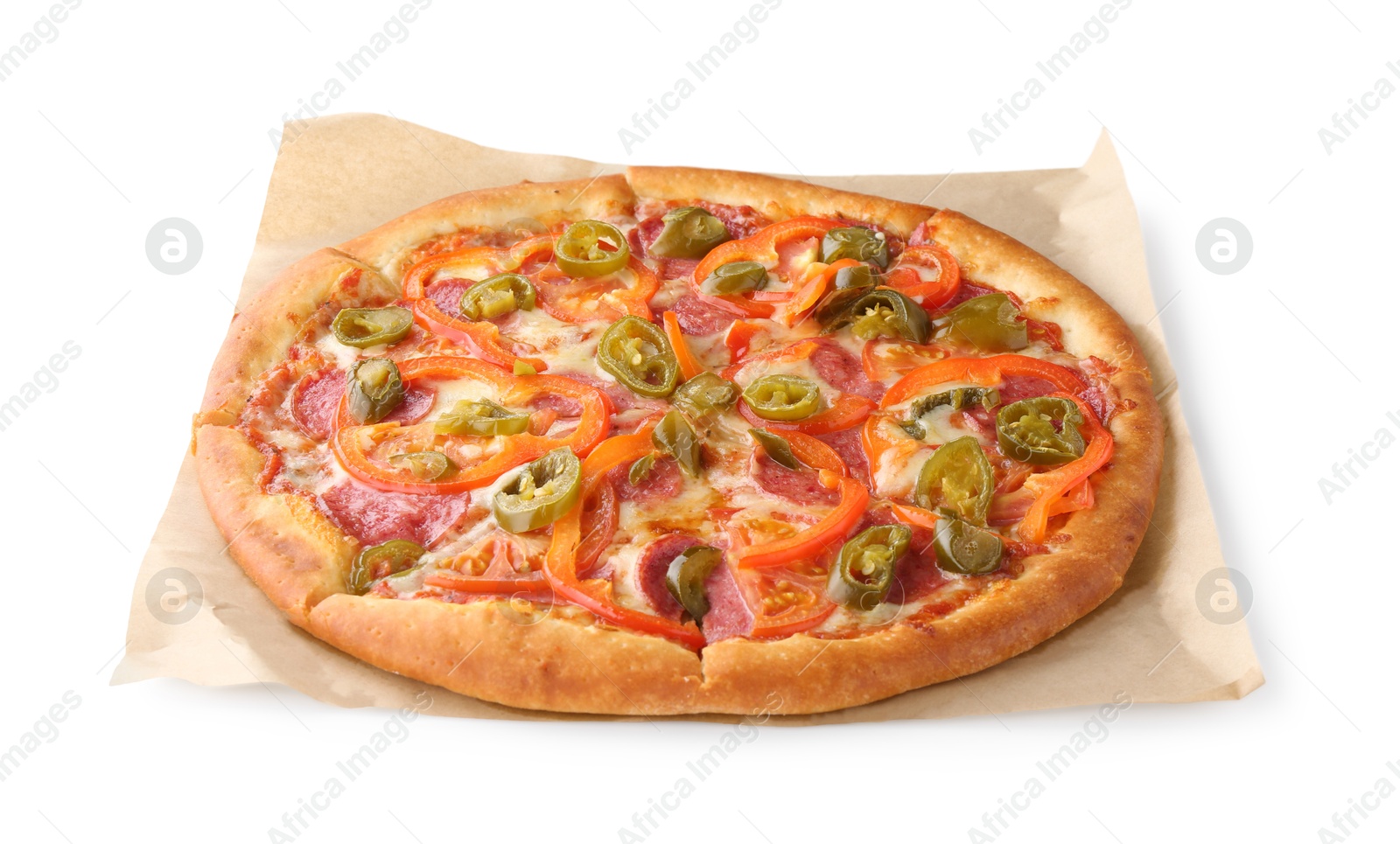 Photo of Delicious hot pizza Diablo isolated on white