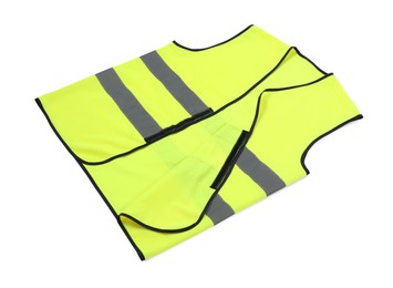Reflective vest isolated on white. Safety equipment