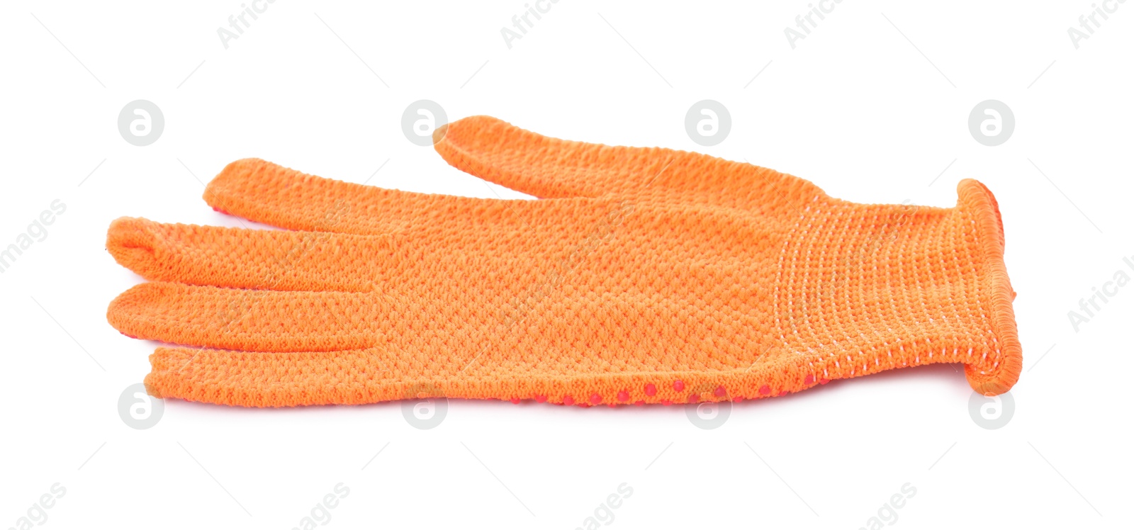 Photo of Protective glove isolated on white. Safety equipment