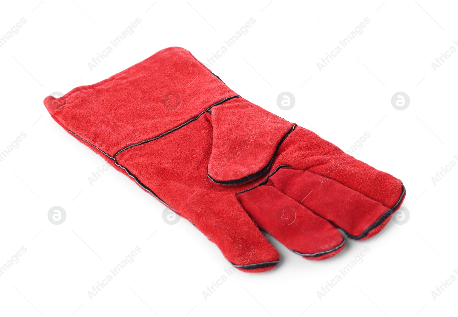 Photo of Protective glove isolated on white. Safety equipment