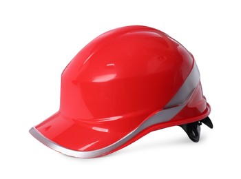 Orange hard hat isolated on white. Safety equipment