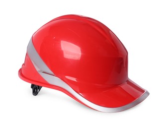 Orange hard hat isolated on white. Safety equipment