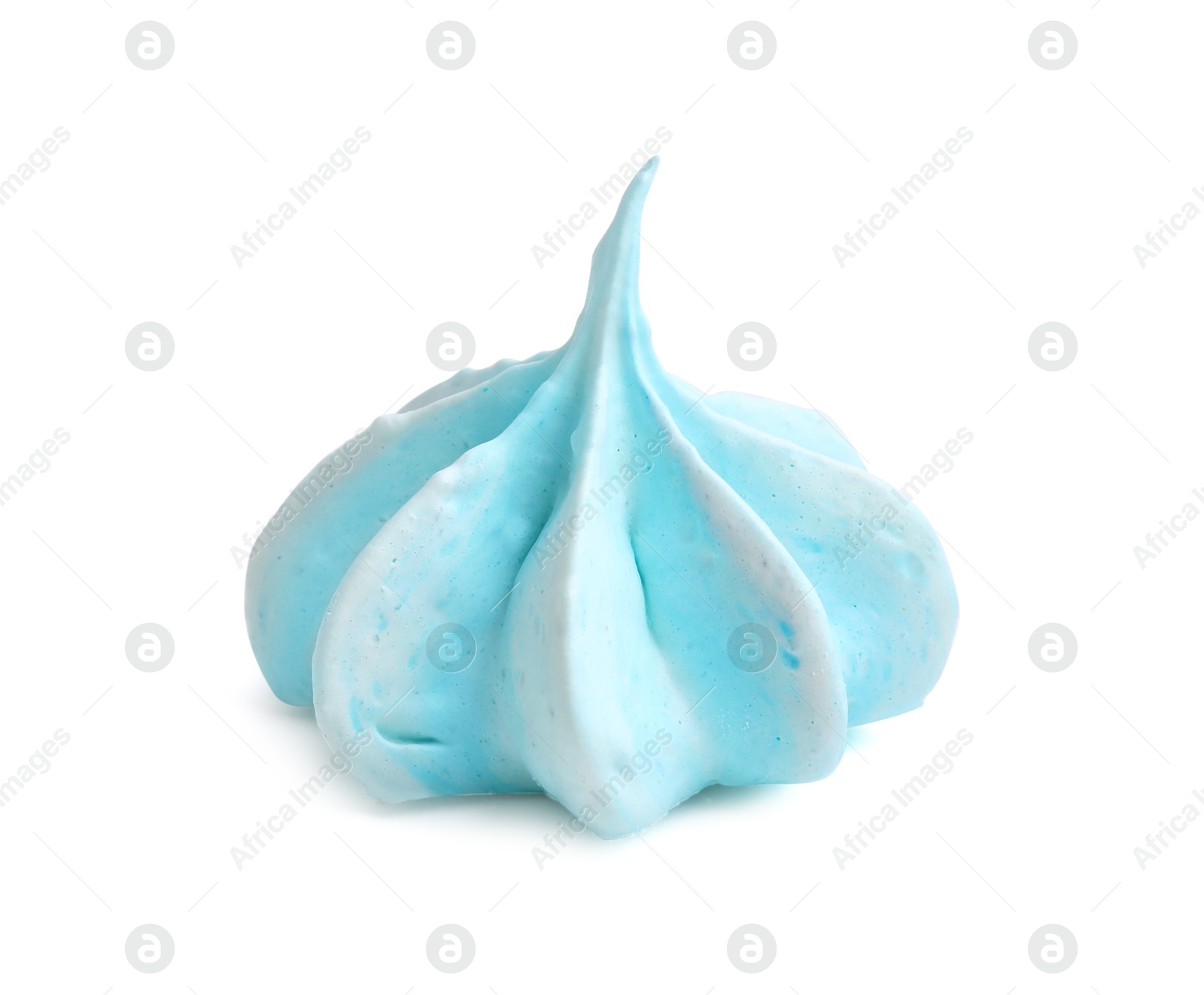 Photo of One delicious meringue cookie isolated on white