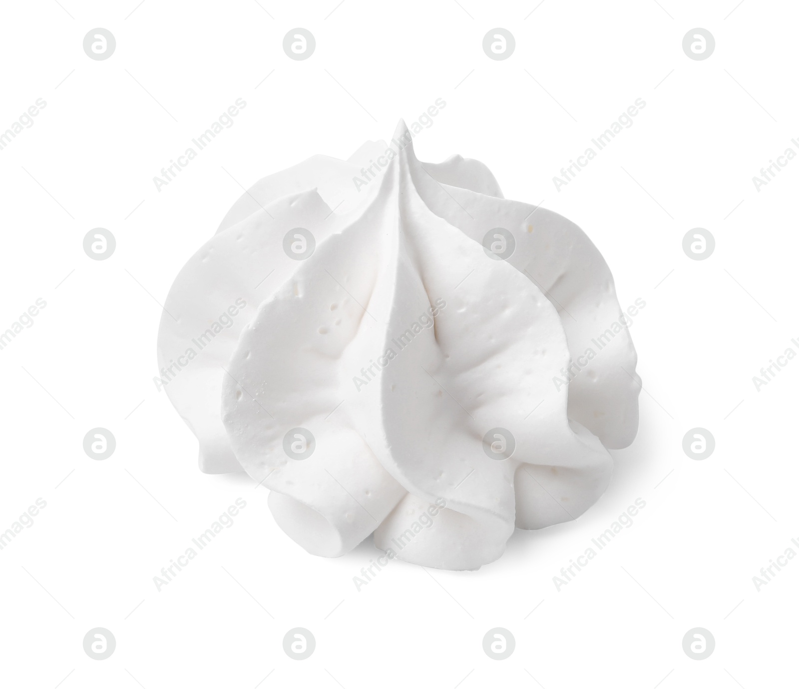 Photo of One delicious meringue cookie isolated on white