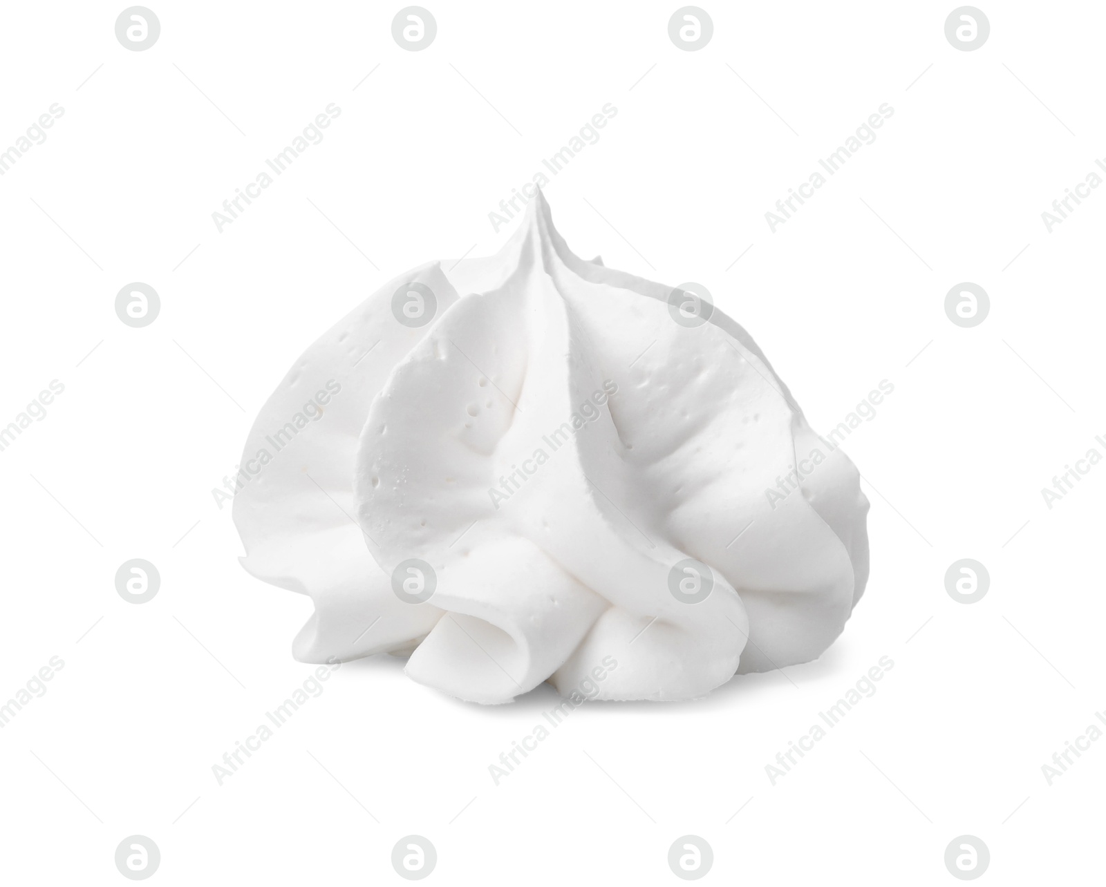 Photo of One delicious meringue cookie isolated on white