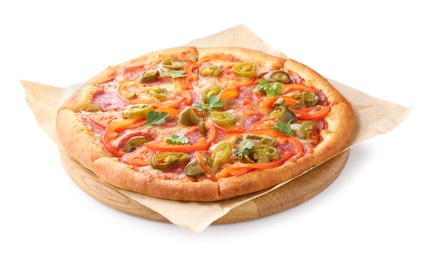 Photo of Delicious hot pizza Diablo isolated on white