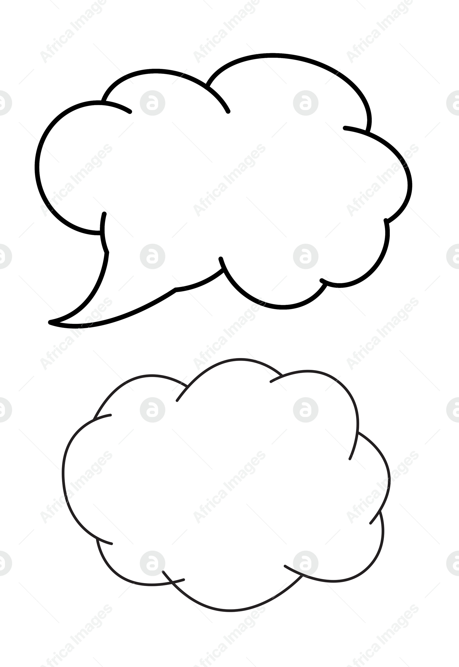 Image of Speech and thought bubbles isolated on white, illustration