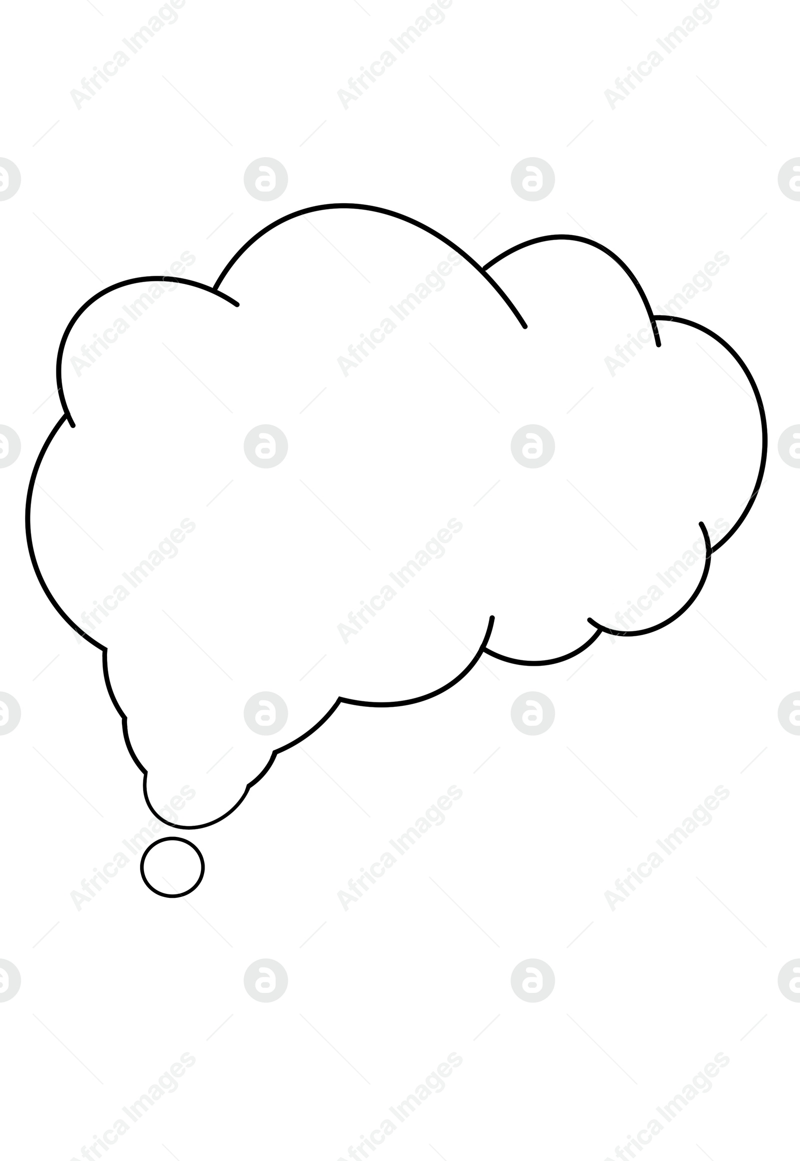 Image of Thought bubble isolated on white, illustration of cloud