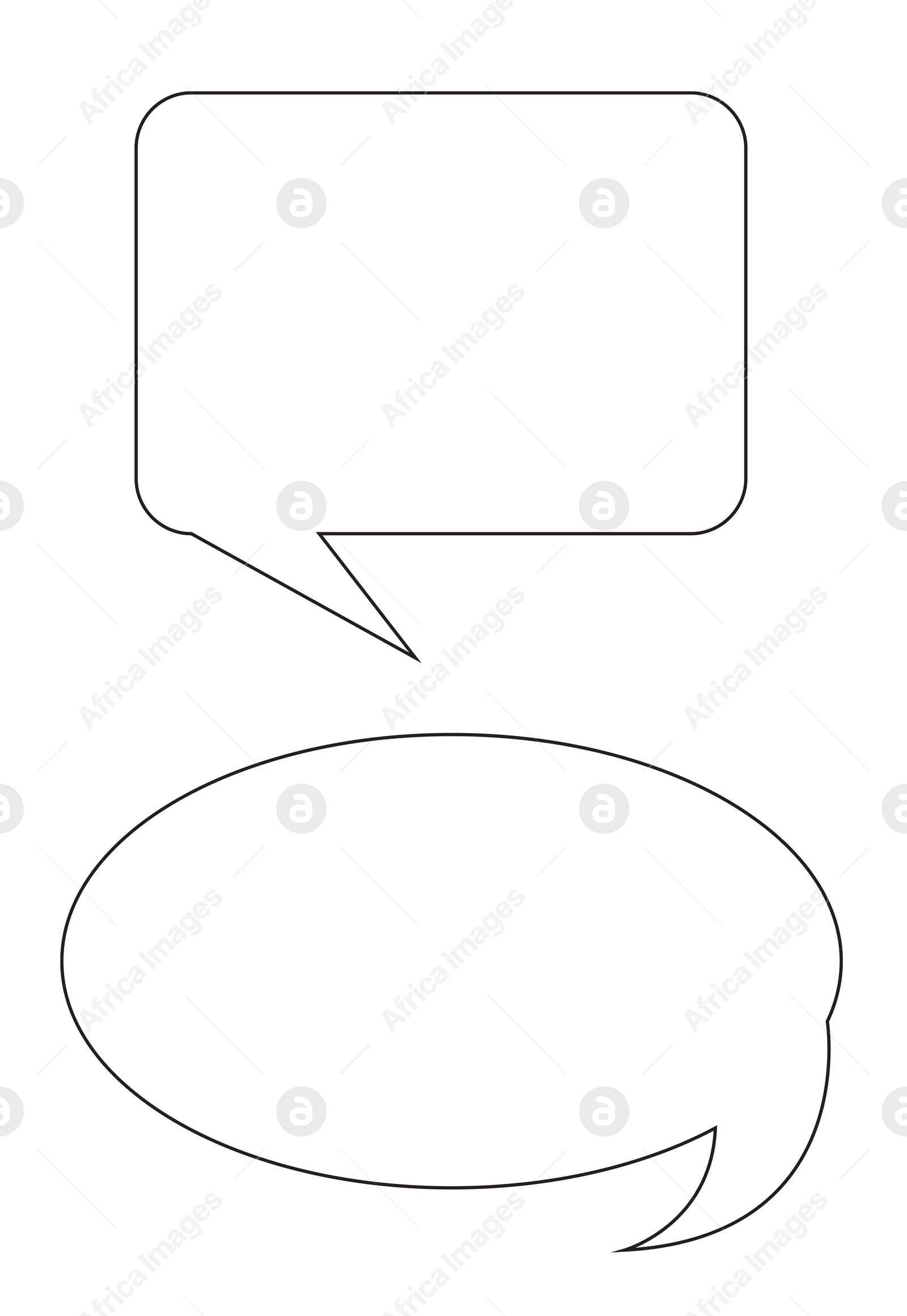 Image of Two different speech bubbles isolated on white, illustration