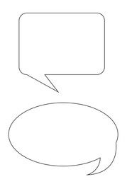 Image of Two different speech bubbles isolated on white, illustration