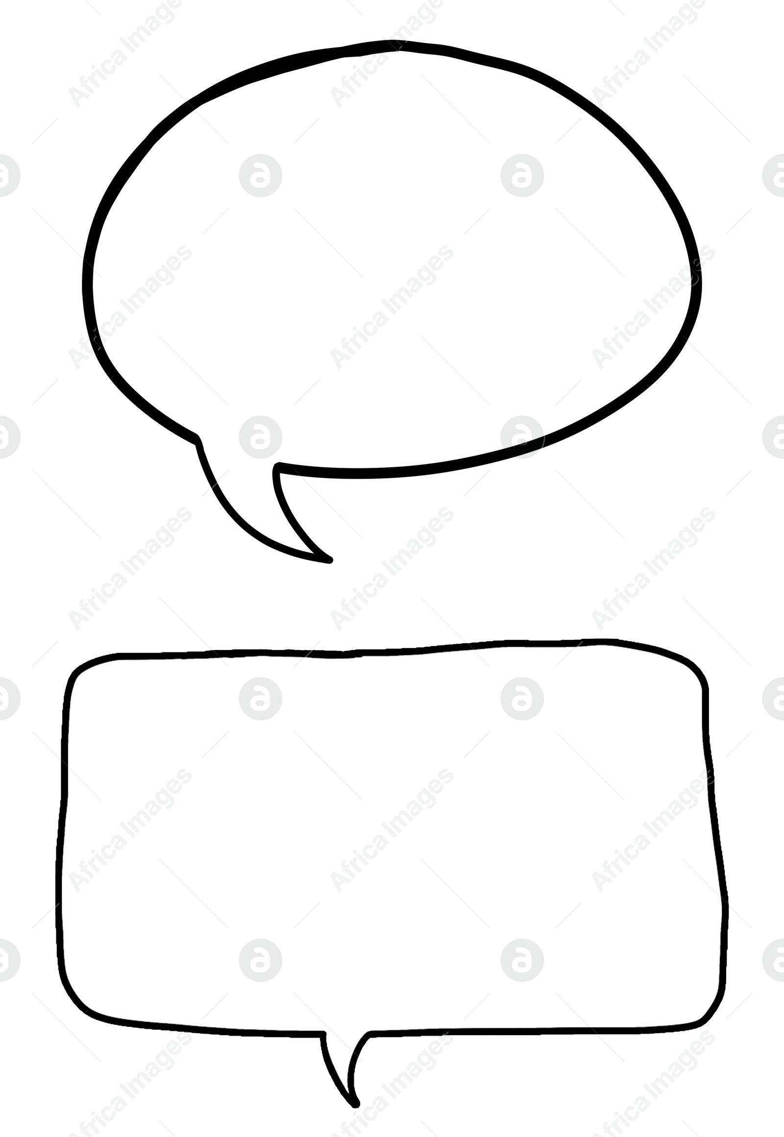 Image of Two different speech bubbles isolated on white, illustration
