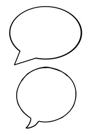 Image of Two different speech bubbles isolated on white, illustration