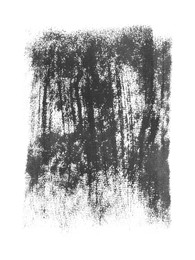 Photo of Abstract black ink painting isolated on white, top view