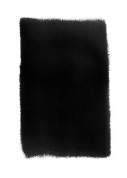 Black ink painting isolated on white, top view