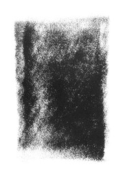 Abstract black ink painting isolated on white, top view