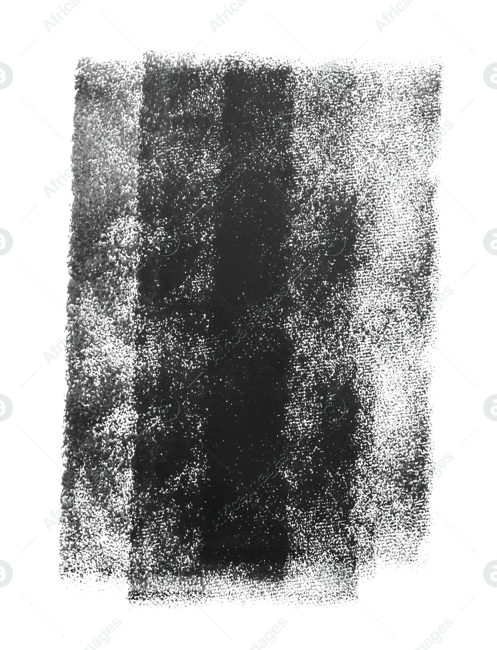 Photo of Abstract black ink painting isolated on white, top view