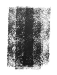 Abstract black ink painting isolated on white, top view